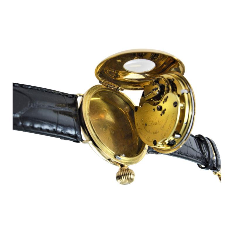 Dent Maker to the Queen English 18 Karat Gold Early Wristwatch circa 1870s-1880s For Sale 1