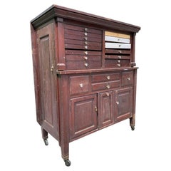 Dental- Zahnarzt-Schrank mit Schubladen und Fächern, Apotheker-Flat File-Stil