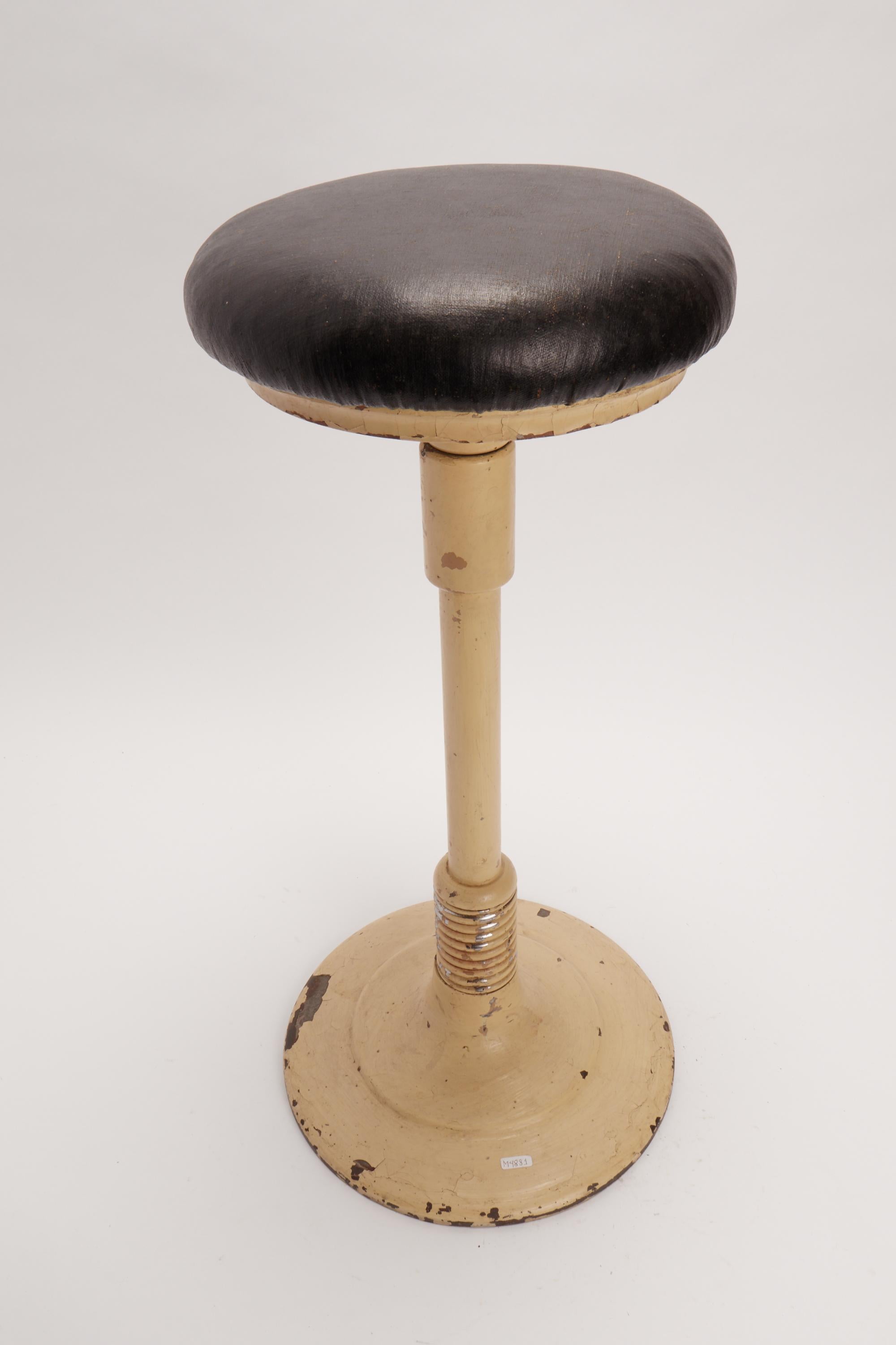20th Century Dentist Stool with a Big Metal Spring, Weight Motion, France, 1900 For Sale