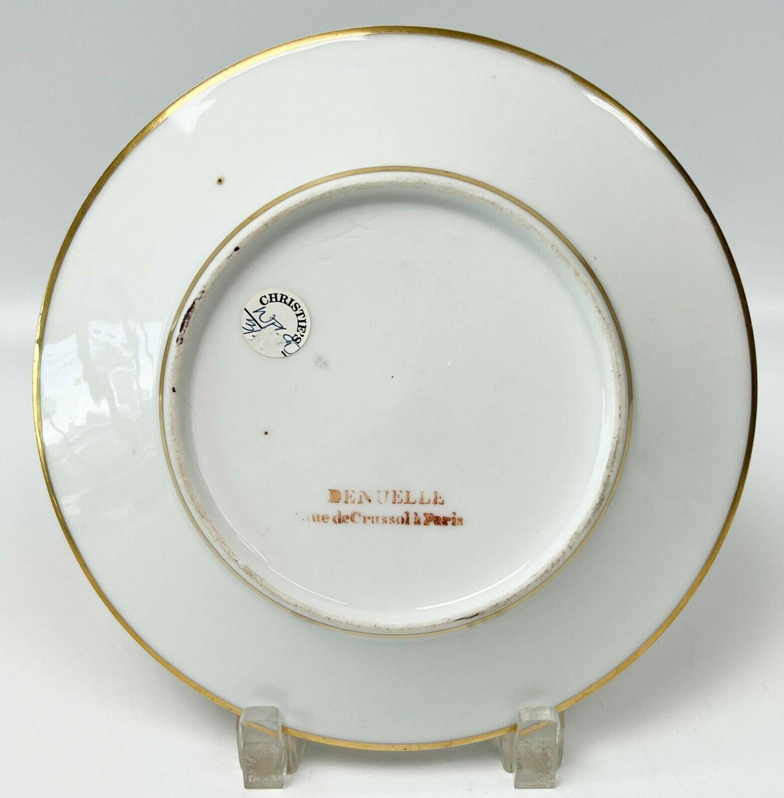 Denuelle France, handbemaltes Porzellanporträt eines Tellertellers, um 1820 (Französisch) im Angebot