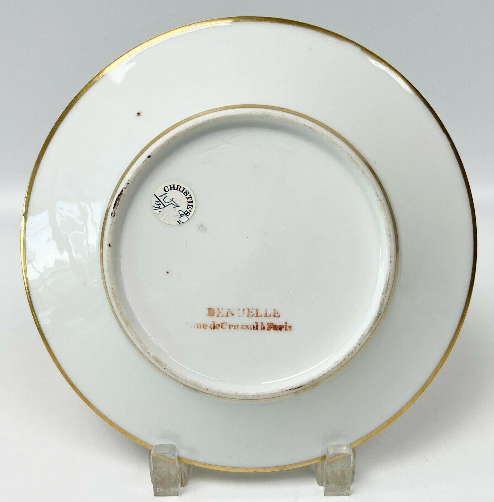 Français Denuelle France, portrait en porcelaine peint à la main d'une assiette de cabinet Plato, vers 1820 en vente