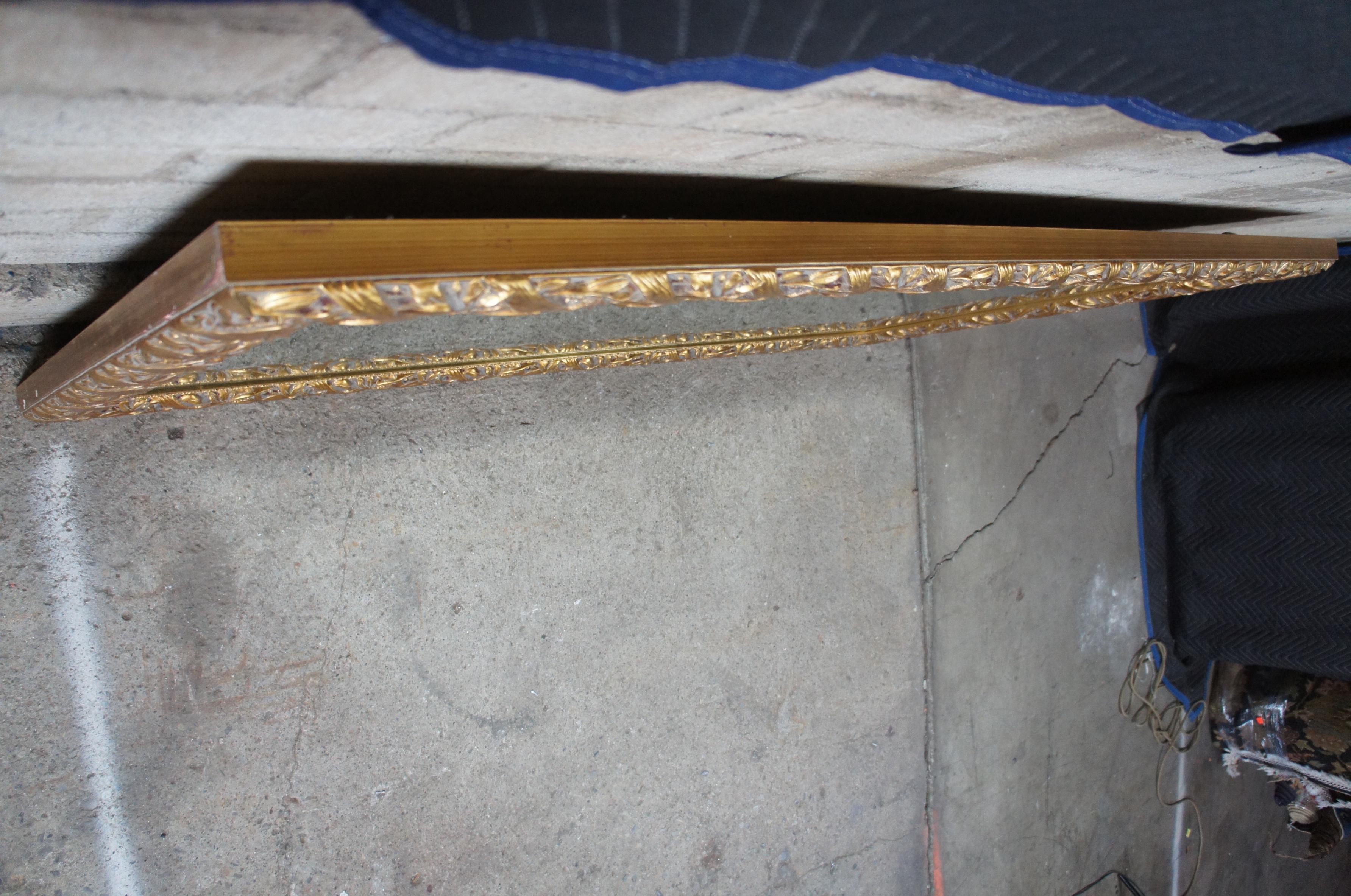 DeNunzio Gold Gilt French Foliate & Berry Beveled Rectangular Floor Wall Mirror 1