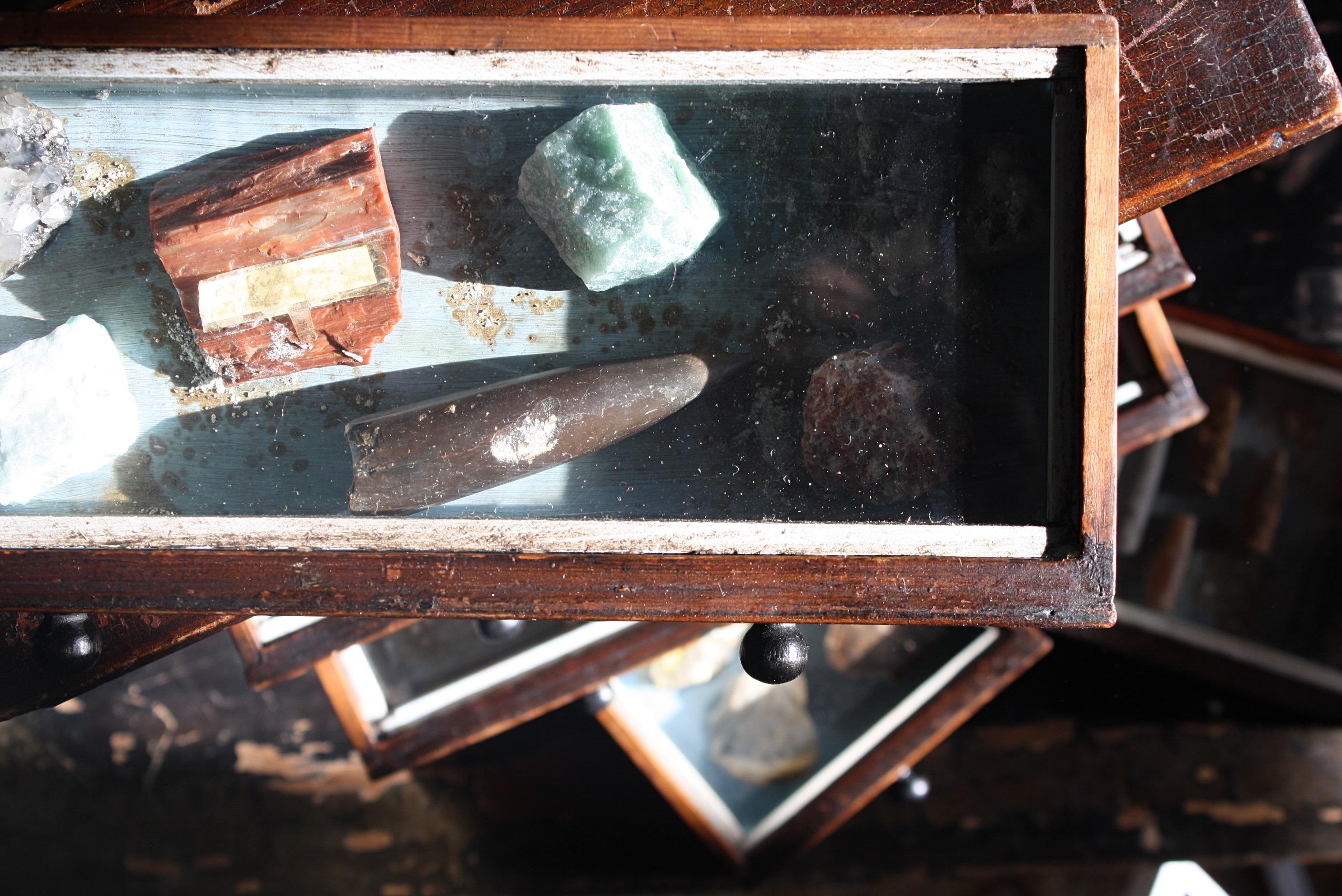 Denver Colorado D C Woodend, 1885 Table Top Geology Mineral Specimen Chest 9