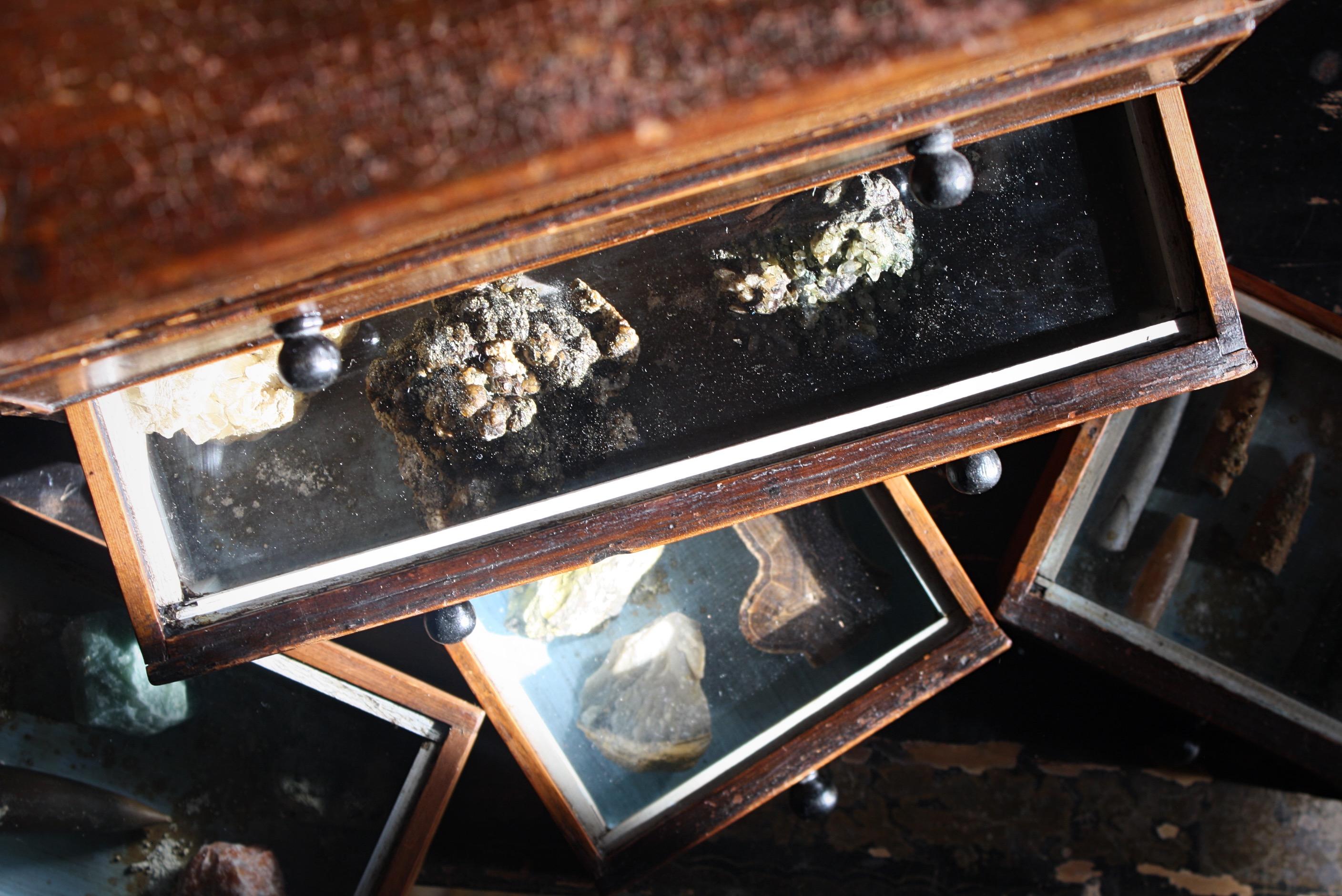 Denver Colorado D C Woodend, 1885 Table Top Geology Mineral Specimen Chest 10
