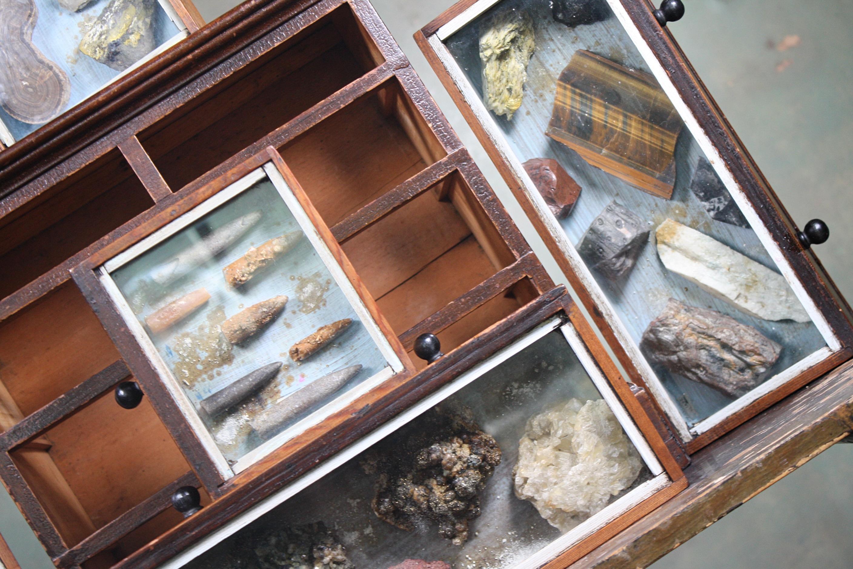 Late 19th Century Denver Colorado D C Woodend, 1885 Table Top Geology Mineral Specimen Chest