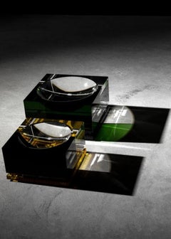 Denver Crystal Bowl, Hand-Sculpted Contemporary Crystal