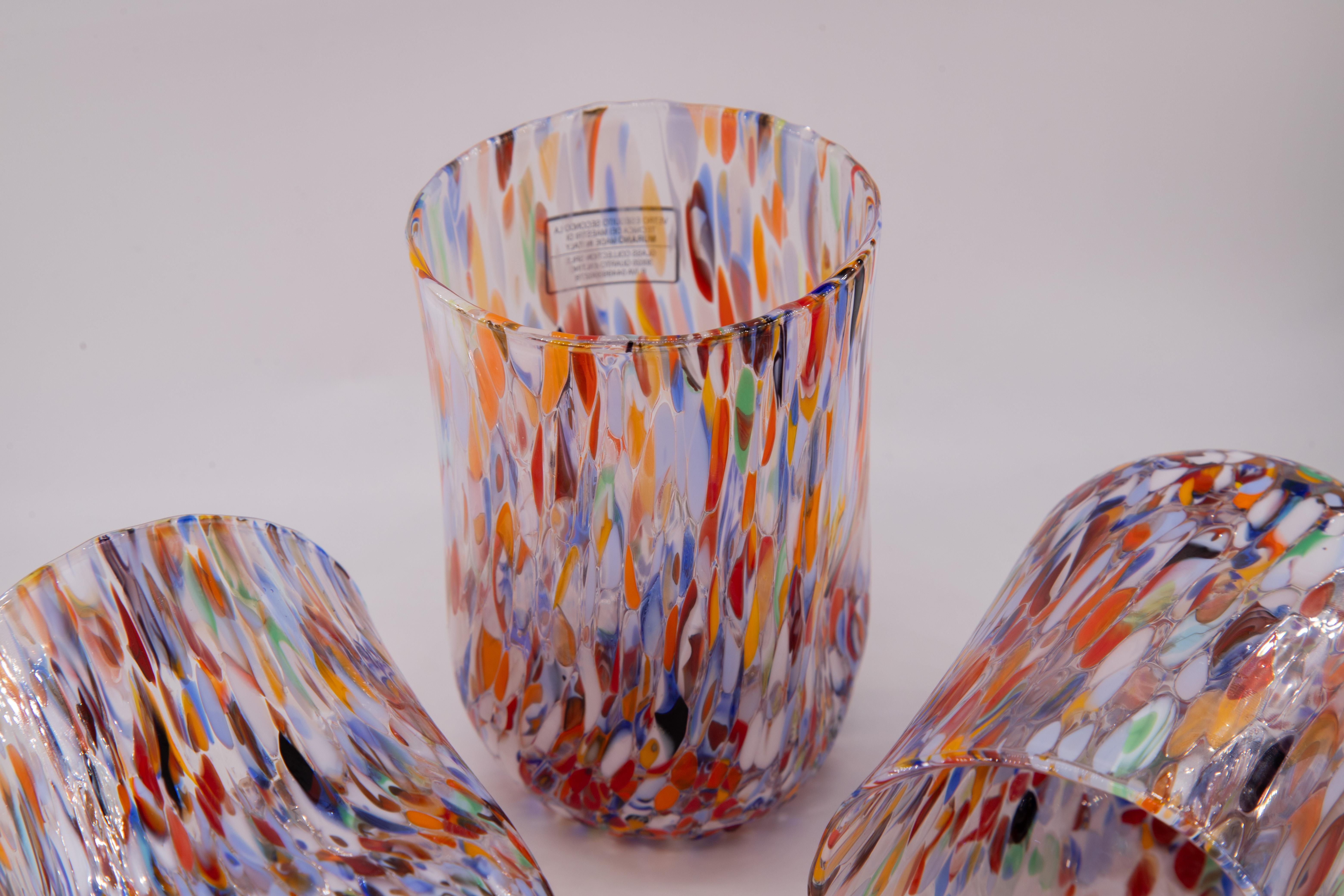 XXIe siècle et contemporain Denver, ensemble de 6 verres de Murano couleur 