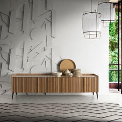 Denver Walnut and Iron Sideboard, Four Doors and Two Drawers, by Lola Glamour