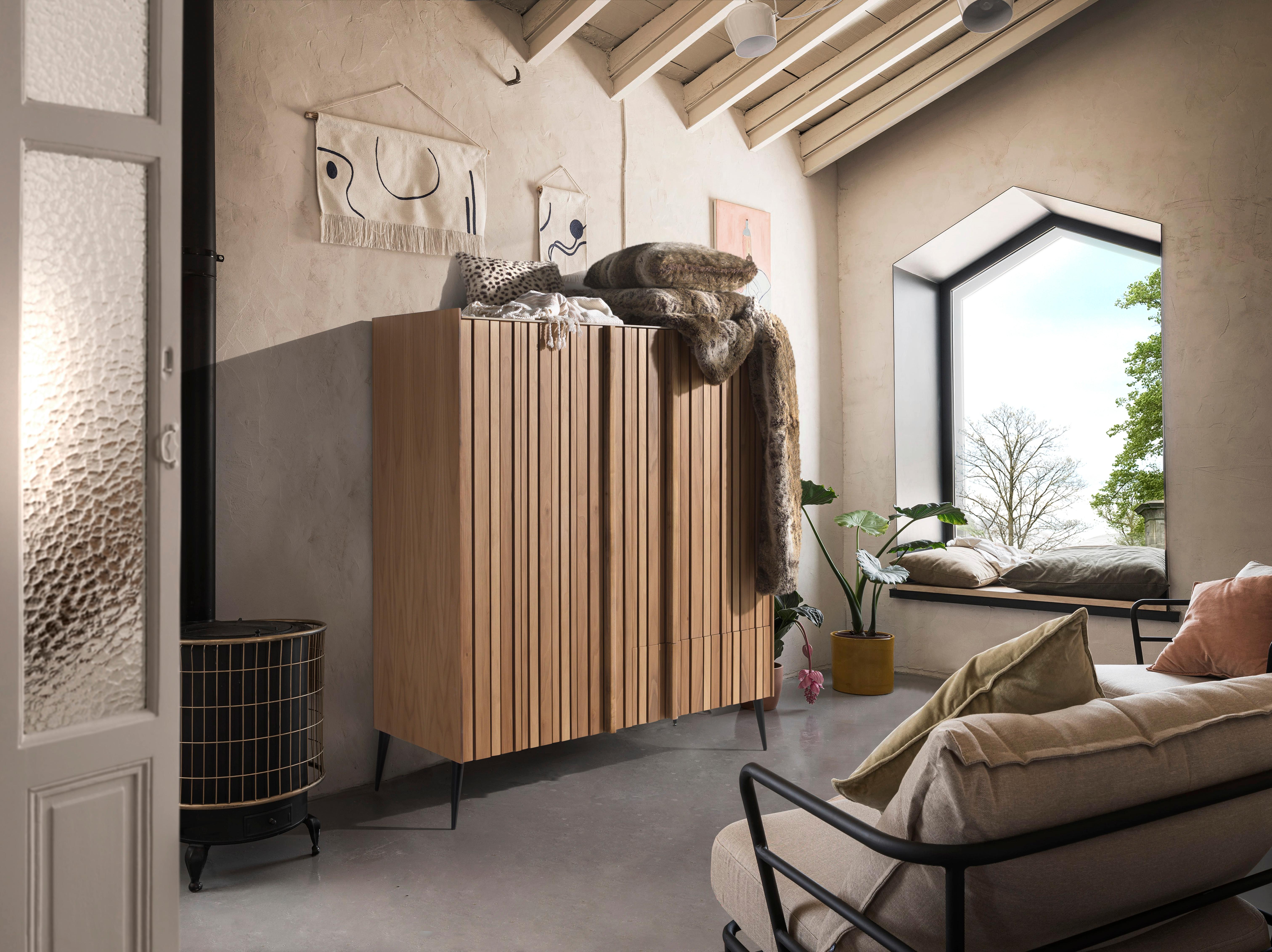Denver Walnut Wood Cabinet by Lola Glamour
Dimensions: D 51 x W 130 x H 150 cm
Materials: Walnut wood.

Made of walnut wood, this designer piece of furniture is a true gem that will transform your space into a corner of distinction. With a regular,