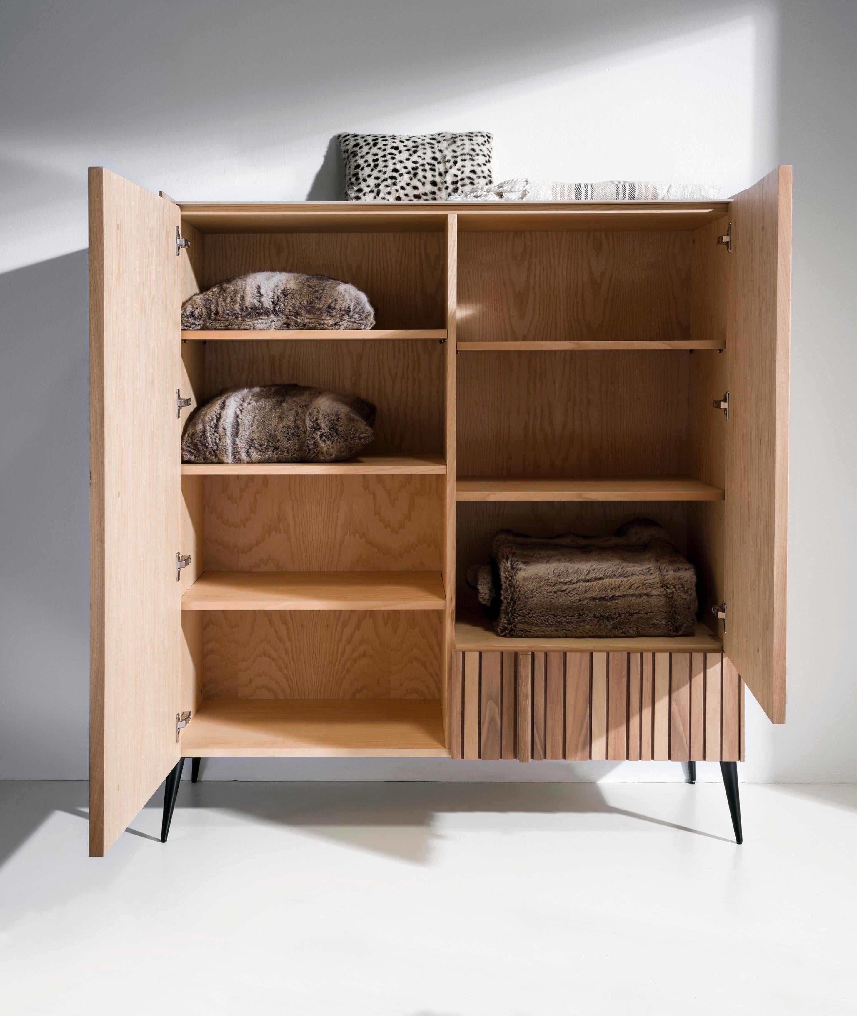 Post-Modern Denver Walnut Wood Cabinet by Lola Glamour For Sale