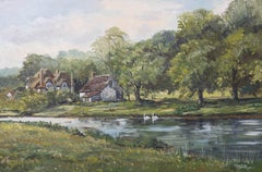 Denys Garle - Huile du XXe siècle, rivière Avon, vallée de Woodford
