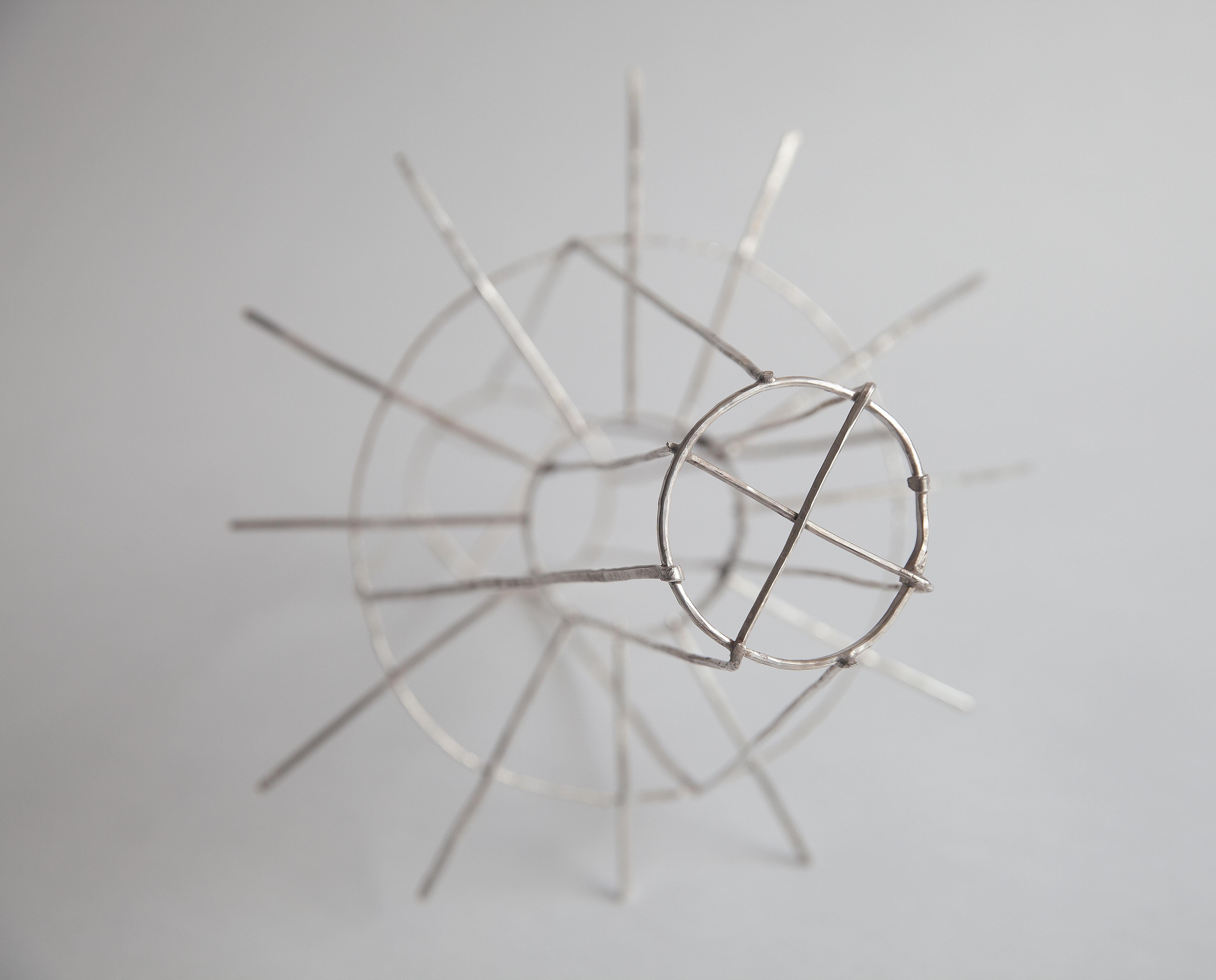 Hand hammered silver sculpture 