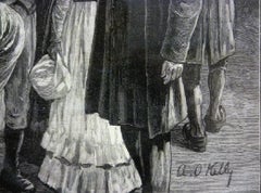 Departure of Irish Emigrant Clifden County Galway Illustration