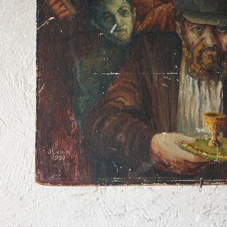 Depiction of a Jewish Wedding by J. Leiba, 1950s For Sale at 1stDibs