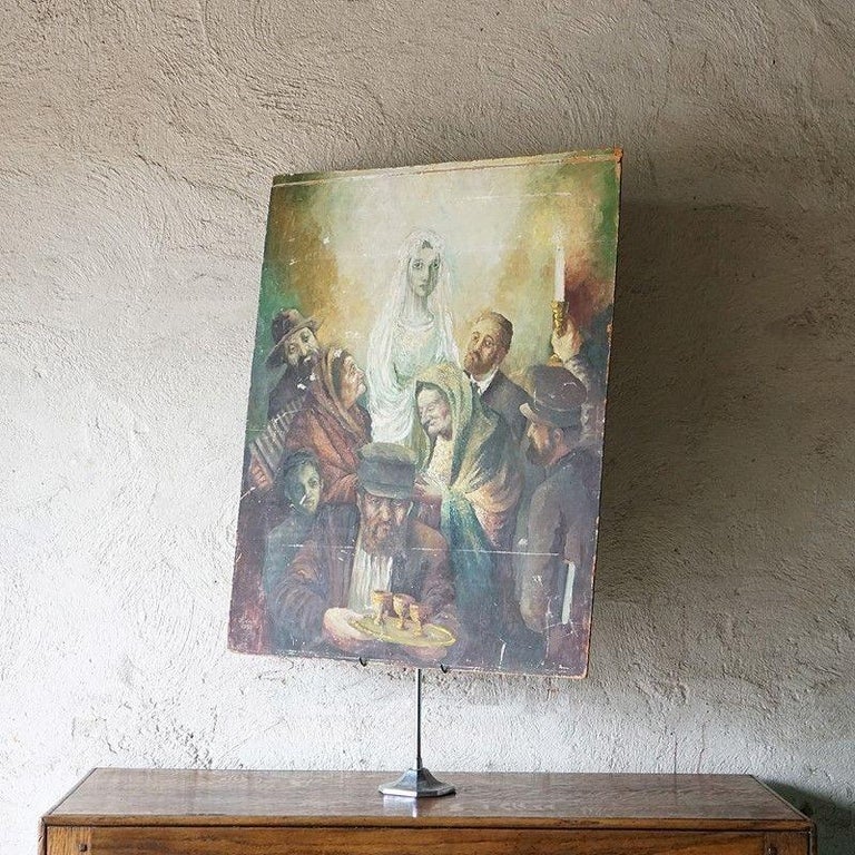 Vintage Original Depiction of a Jewish Wedding, Oil on Board Painting ...