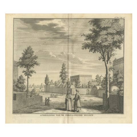 Depiction of Persian Houses – 18th-Century Architectural Scene
