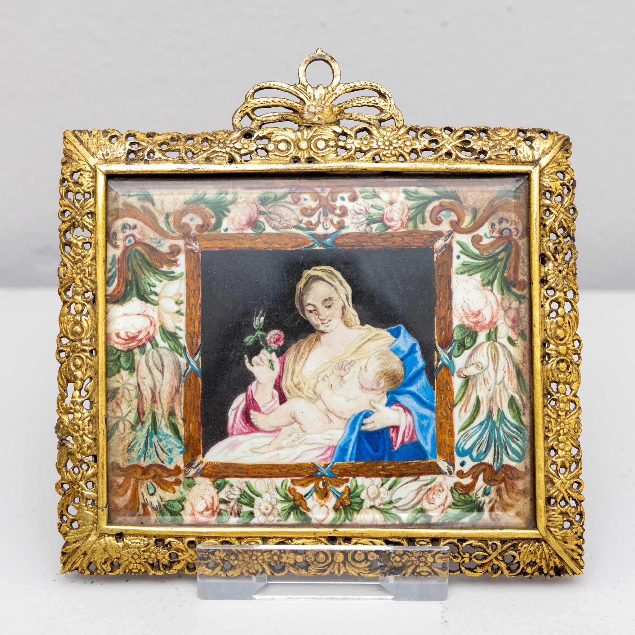 Depictions of the Virgin Mary, Brass Frame, France, Dated 1775 5
