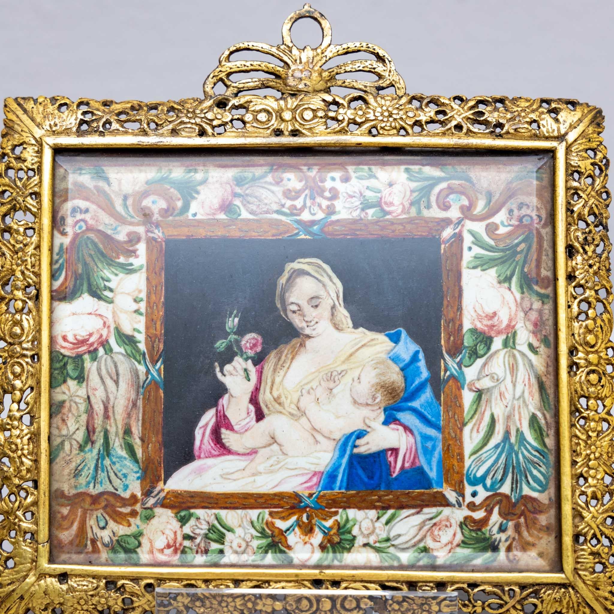 Depictions of the Virgin Mary, Brass Frame, France, Dated 1775 6