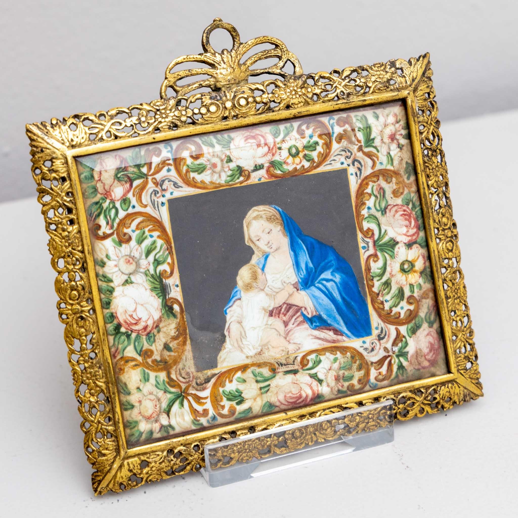 Depictions of the Virgin Mary, Brass Frame, France, Dated 1775 10