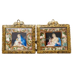 Depictions of the Virgin Mary, Brass Frame, France, Dated 1775