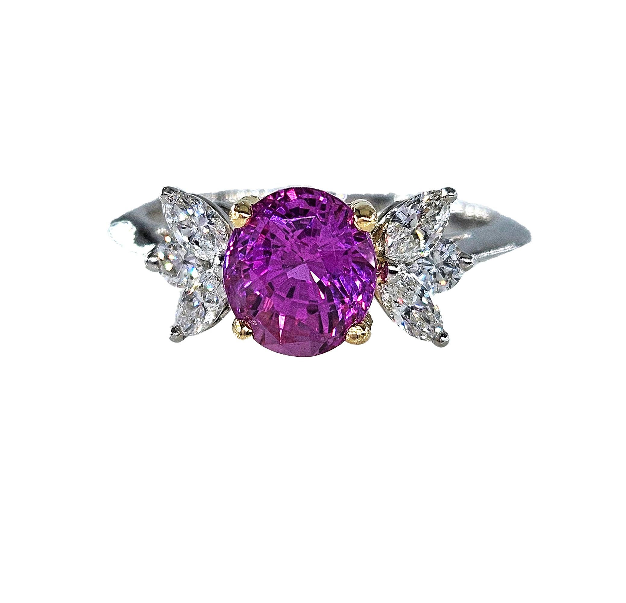 Deposit 1/3 for GIA Vintage TIFFANY & Co Pink Sapphire Diamond Platinum Ring 12