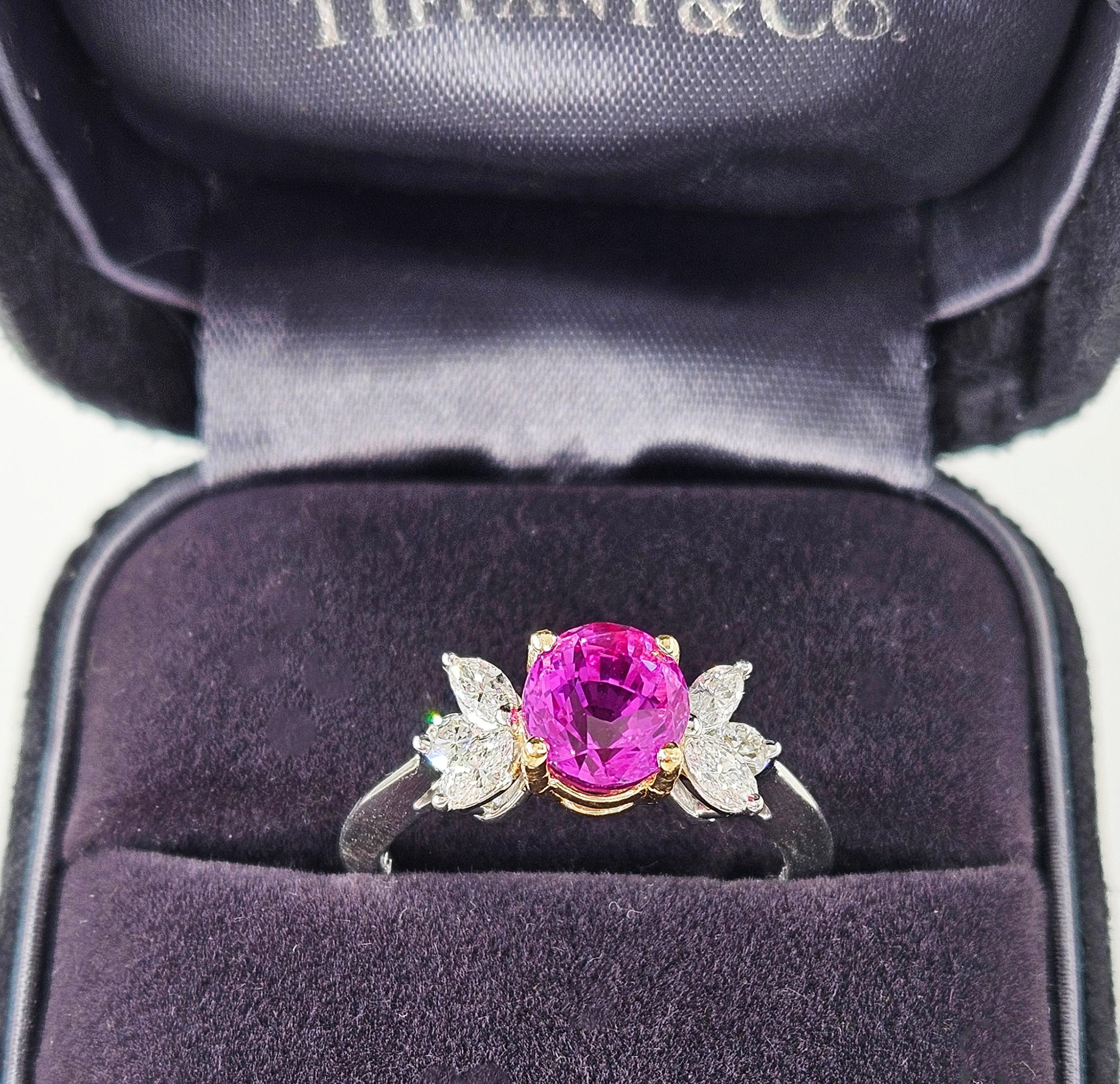 This item is Sale Pending so cannot be purchased at this time.
GIA Vintage TIFFANY & Co 2.60ctw Pink Sapphire & Diamond Platinum 18K Gold Ring
TIFFANY & Co - The most famous Brand in the World! The perfect Gift for any Women and for any occasion.