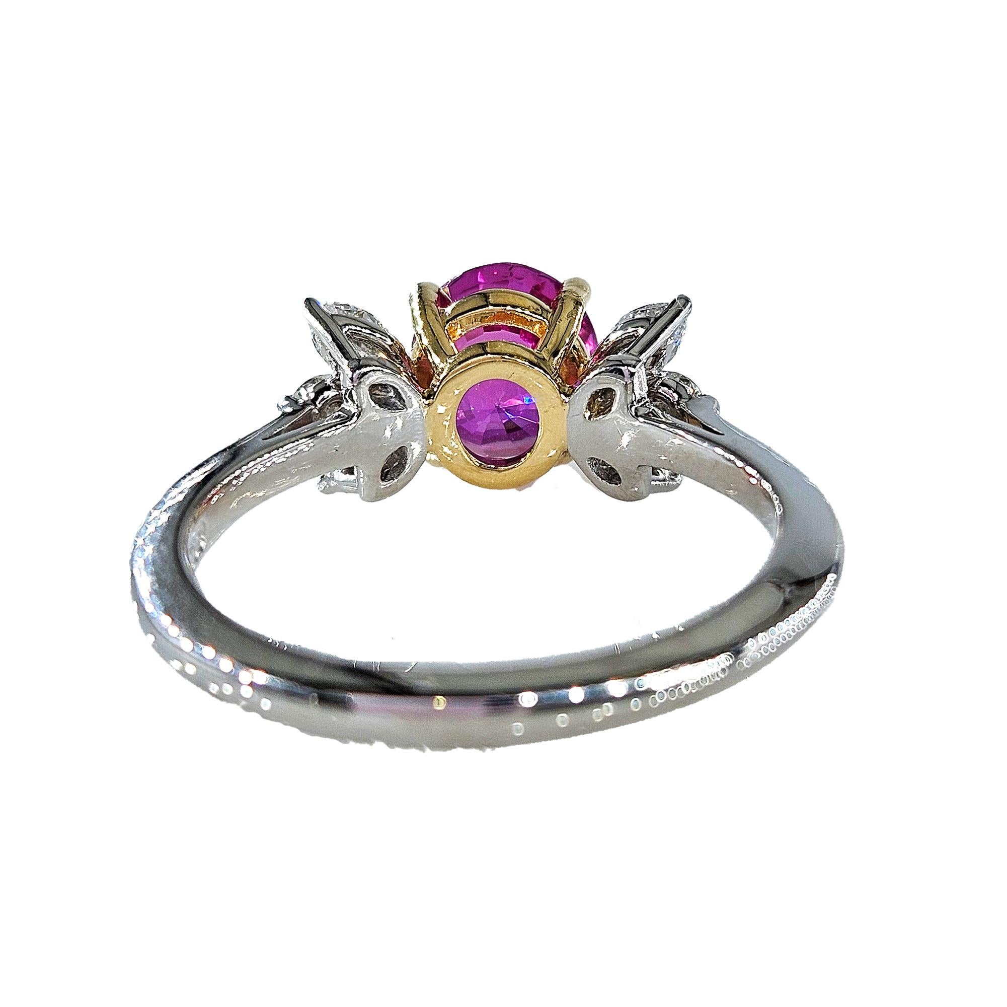 Deposit 1/3 for GIA Vintage TIFFANY & Co Pink Sapphire Diamond Platinum Ring 15