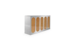 Deposit 2 : Claire Console Table in Stainless Steel with Wooden Detail