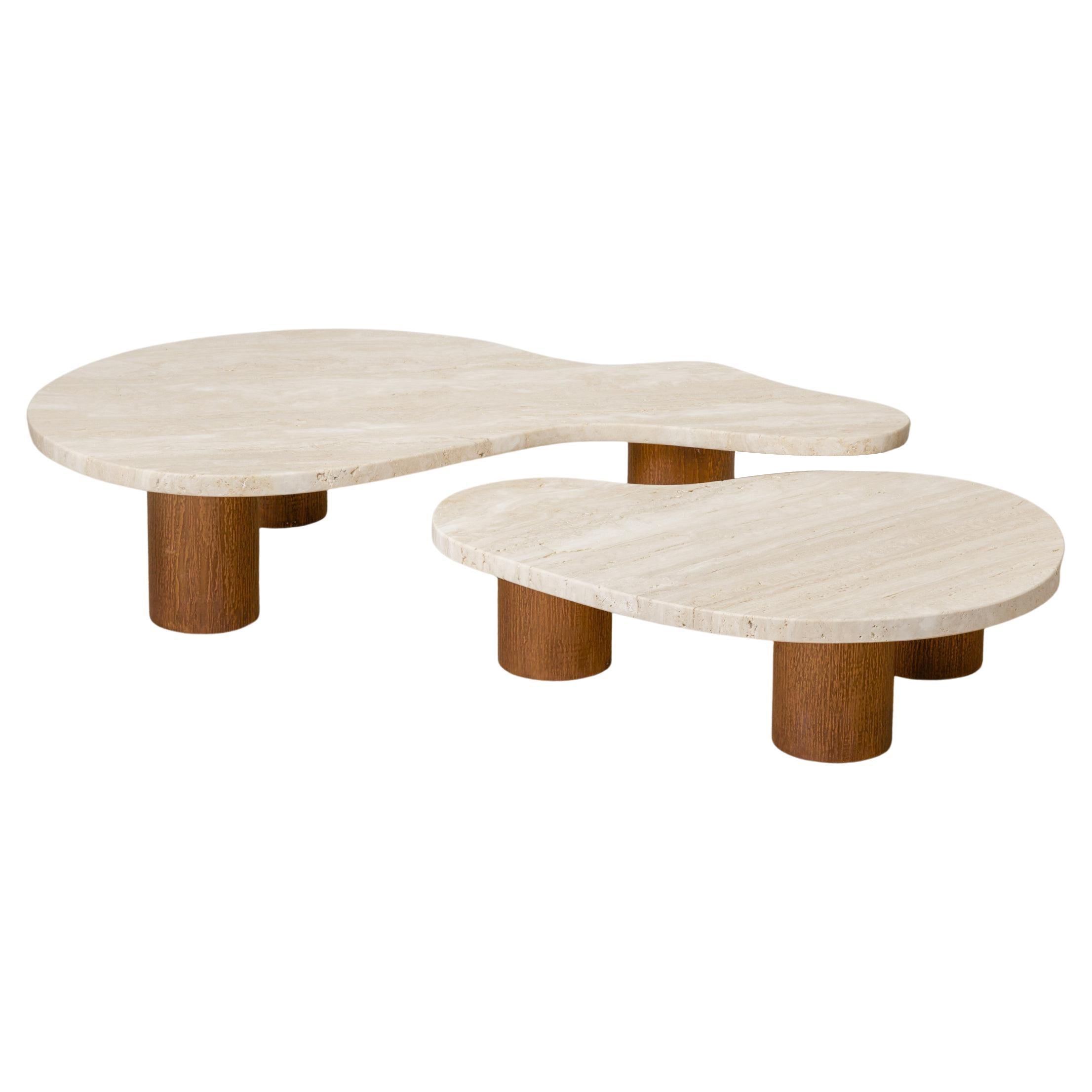 Deposit 50% / Set of 2 Andrea and Luca Coffee Table by Umberto Bellardi Ricci For Sale