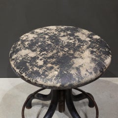 Depression Era Cast Iron Swivel Factory Stool c.1930