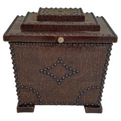 Depression Era Leather Clad Box Over Fruit Crate Elements, Circa 1930s