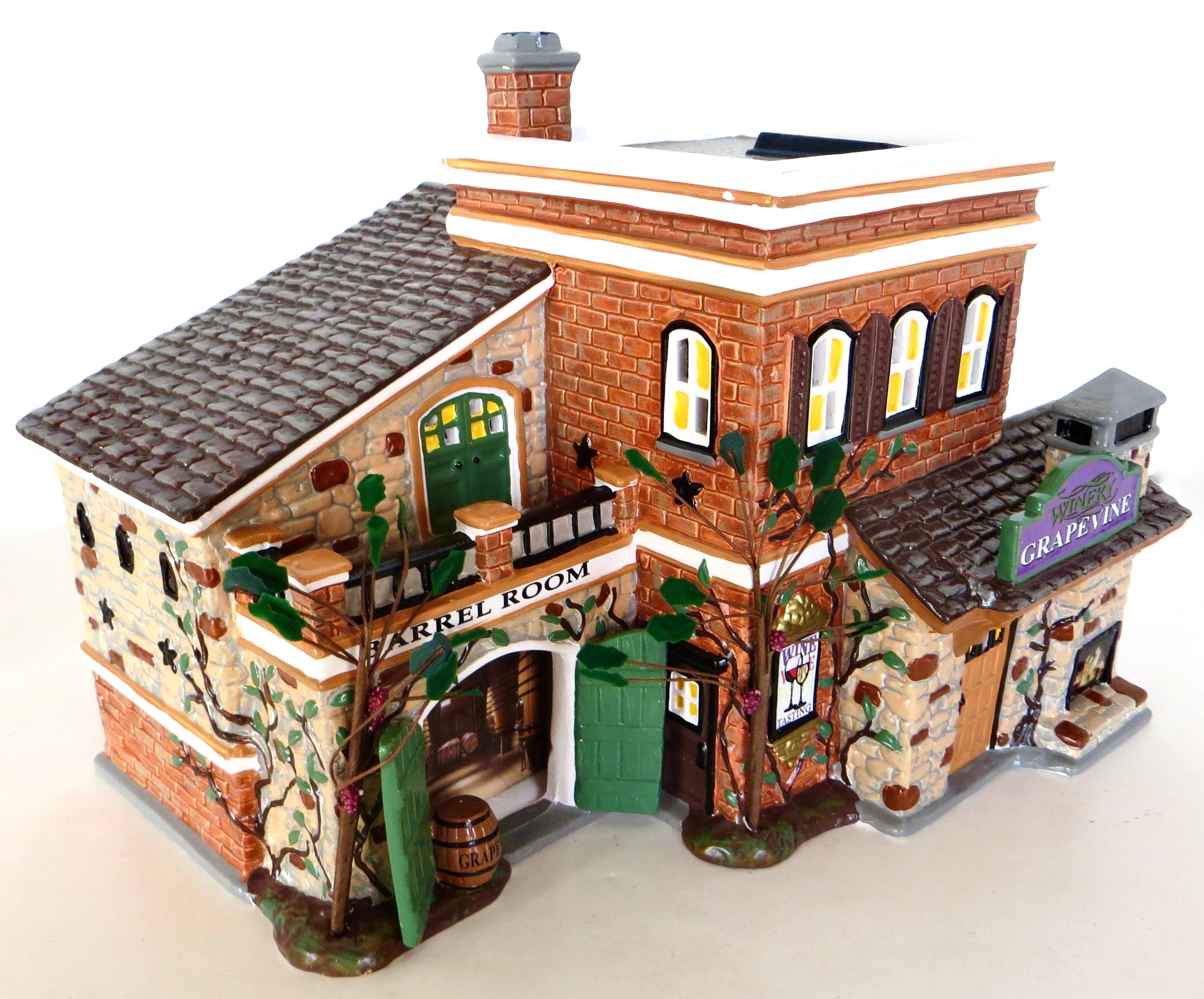 Dept.56 Bodega Grapevine Edificio de cerámica de la serie original Snow Village Pintado a mano en venta