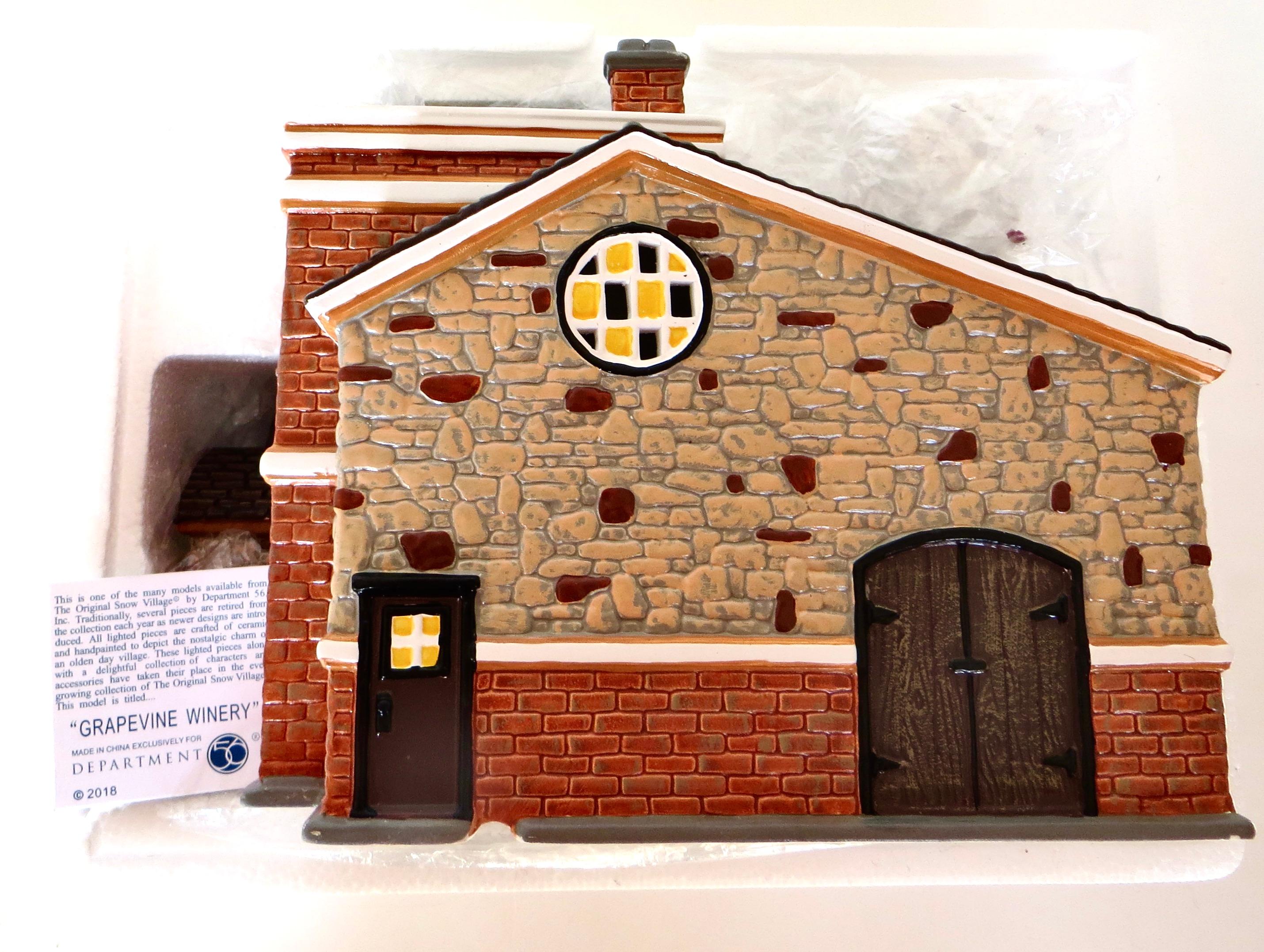 Dept.56 Bodega Grapevine Edificio de cerámica de la serie original Snow Village en venta 2