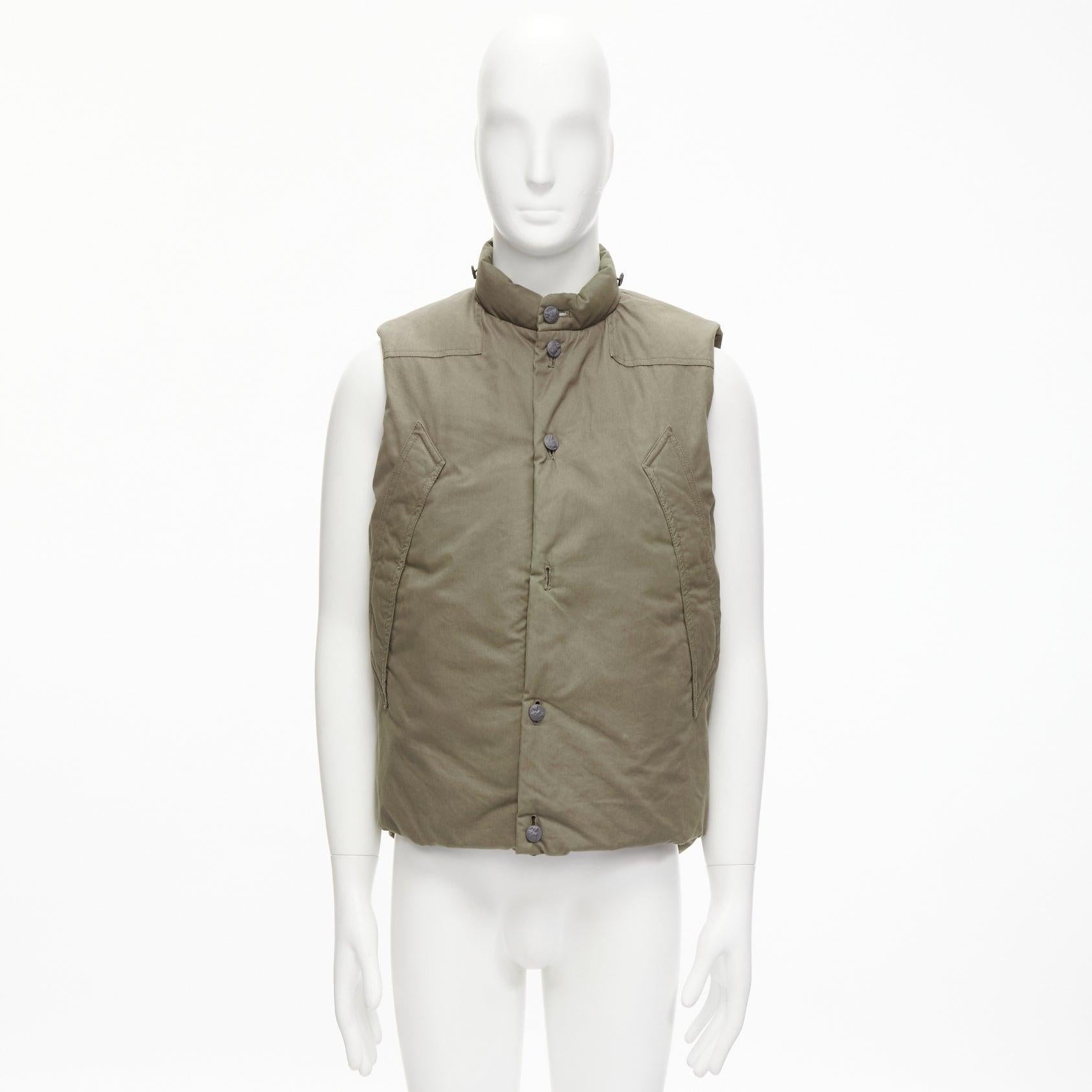DER SAMMLER khaki weatherproof ventile cotton padded puffer vest jacket EU48 M For Sale 6
