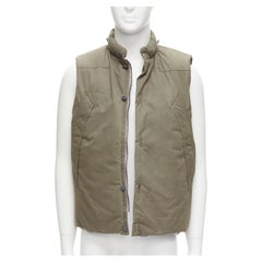 DER SAMMLER khaki weatherproof ventile cotton padded puffer vest jacket EU48 M
