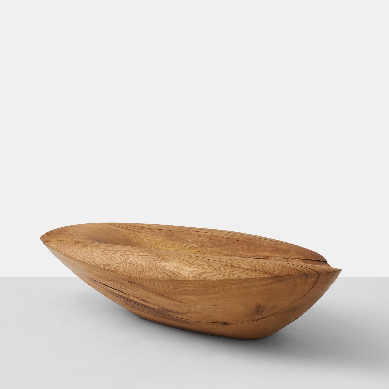 A handcrafted oak object by Kaspar Hamacher sculpted from a solid piece of oak. 