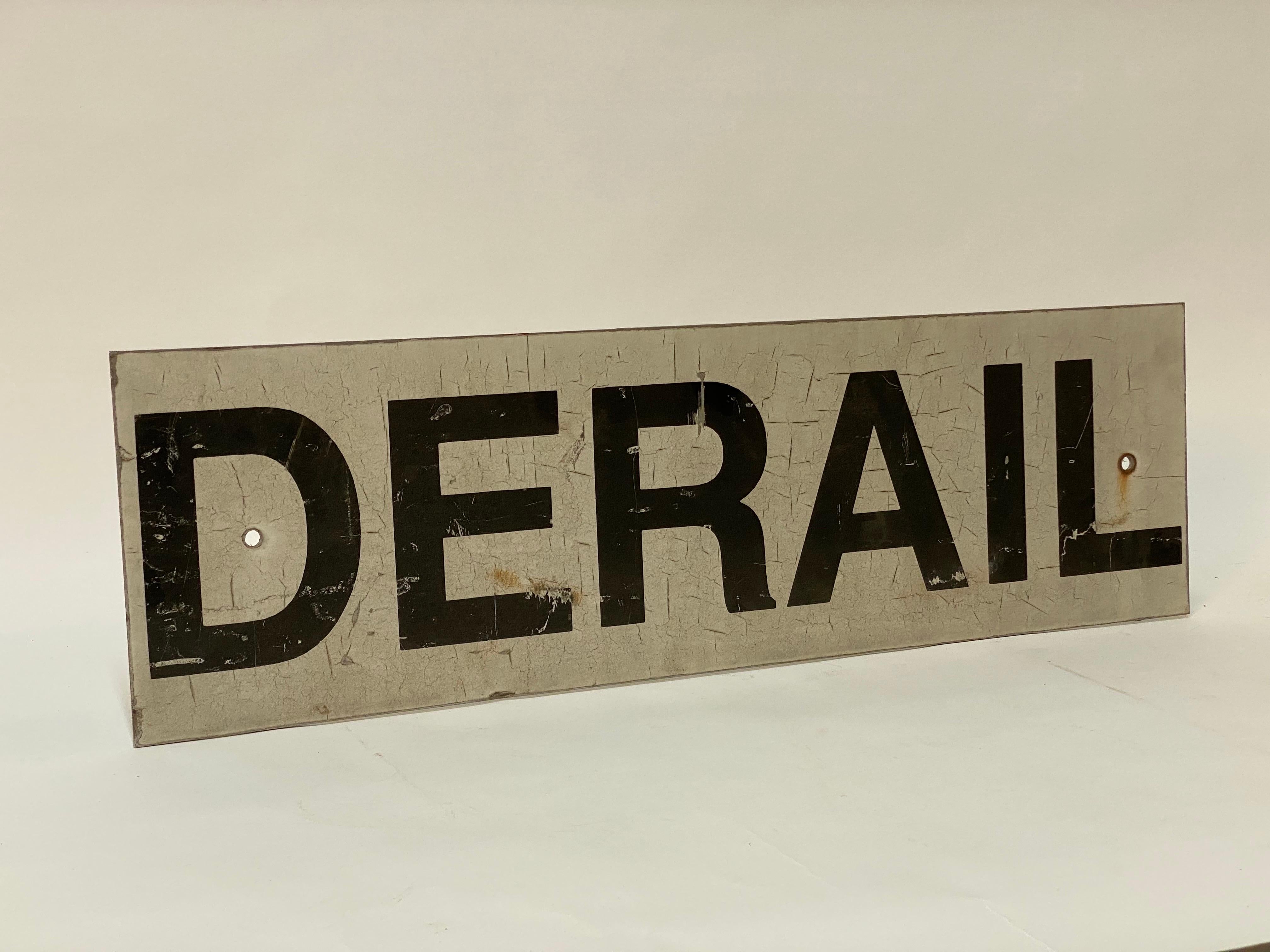 Post-Modern Derail Railway Yard Aluminum Sign For Sale