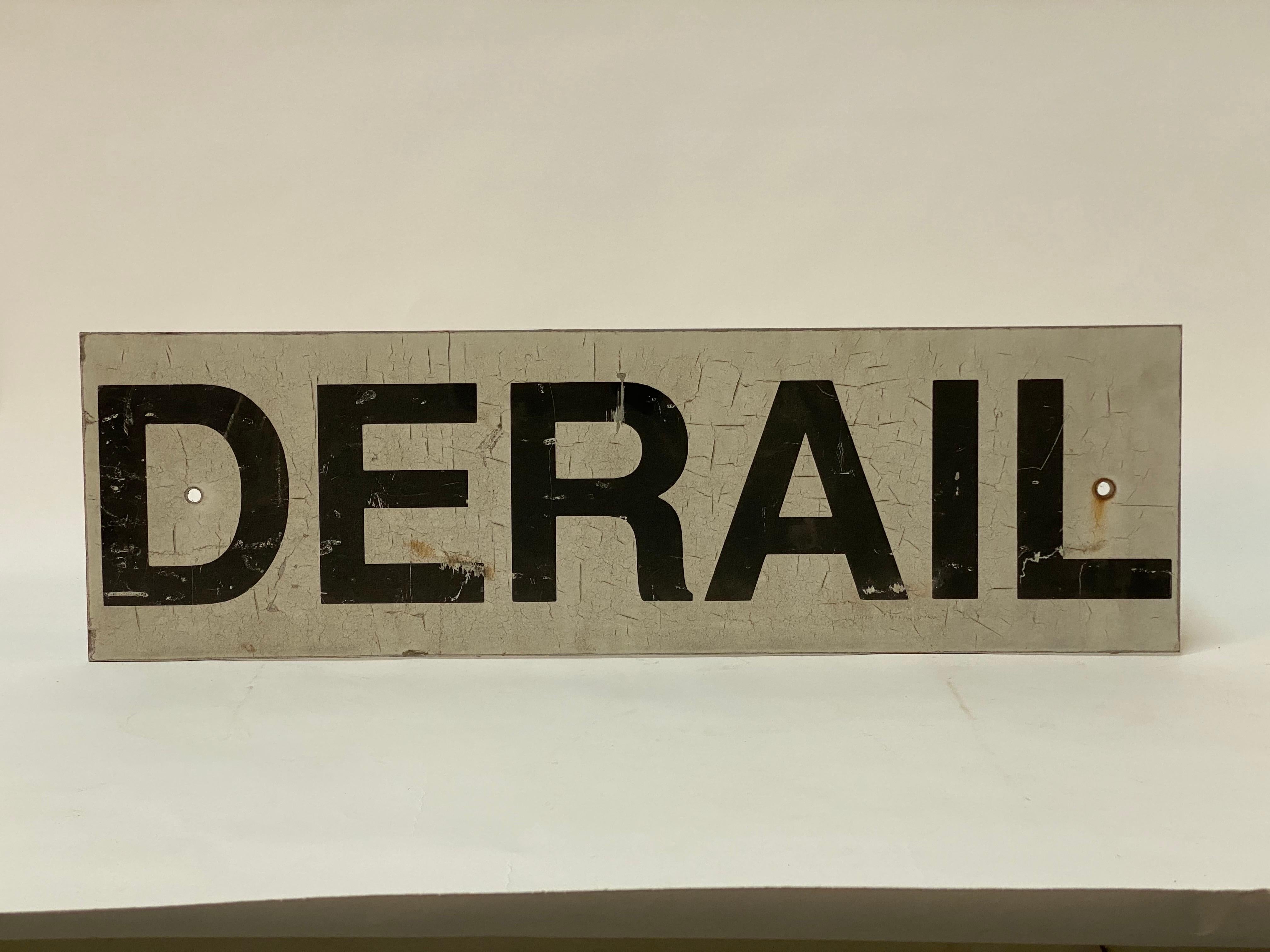 American Derail Railway Yard Aluminum Sign For Sale