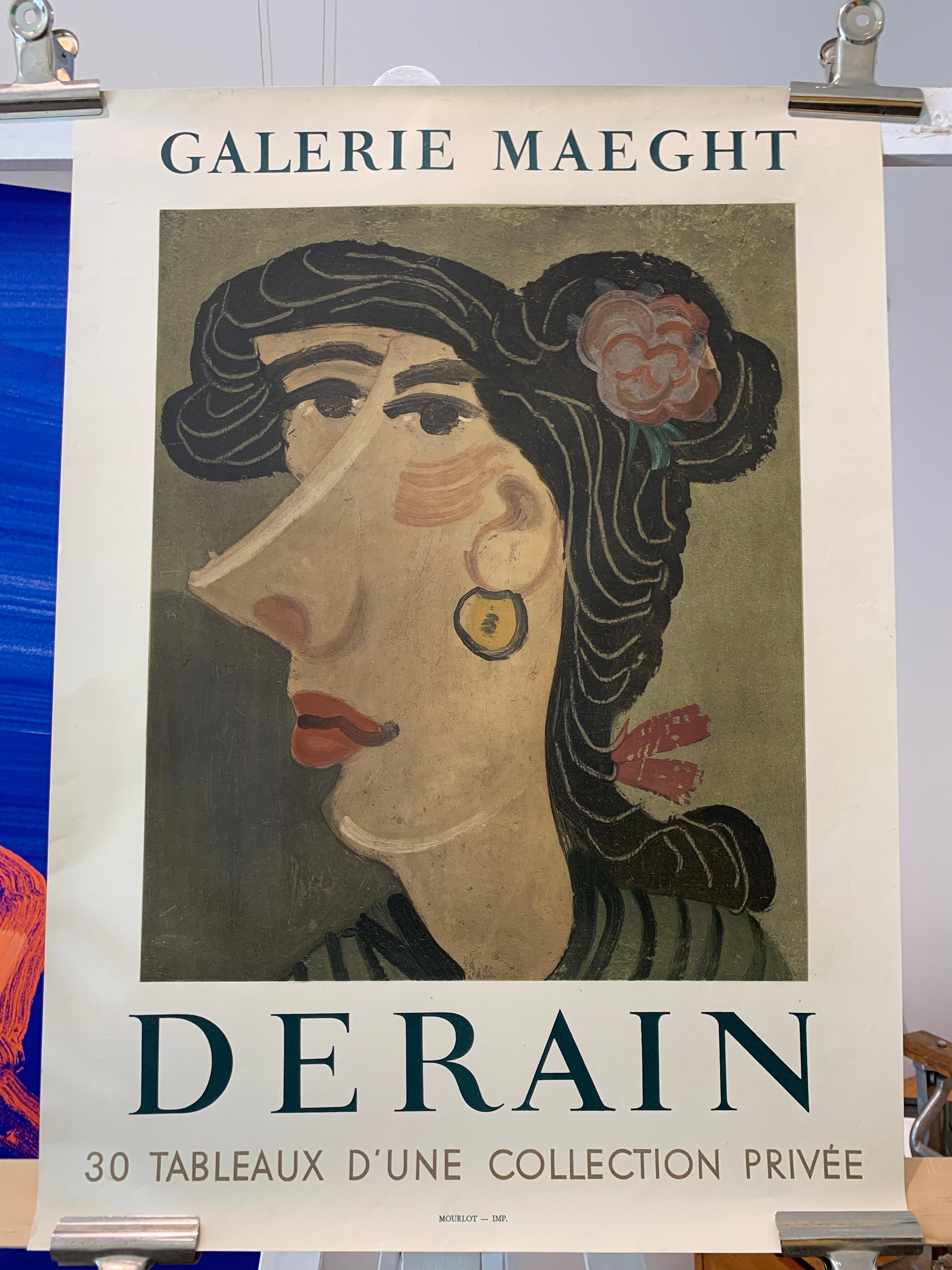 Mid-20th Century 'Derain' Gaierie Maeght Original Vintage Poster  For Sale