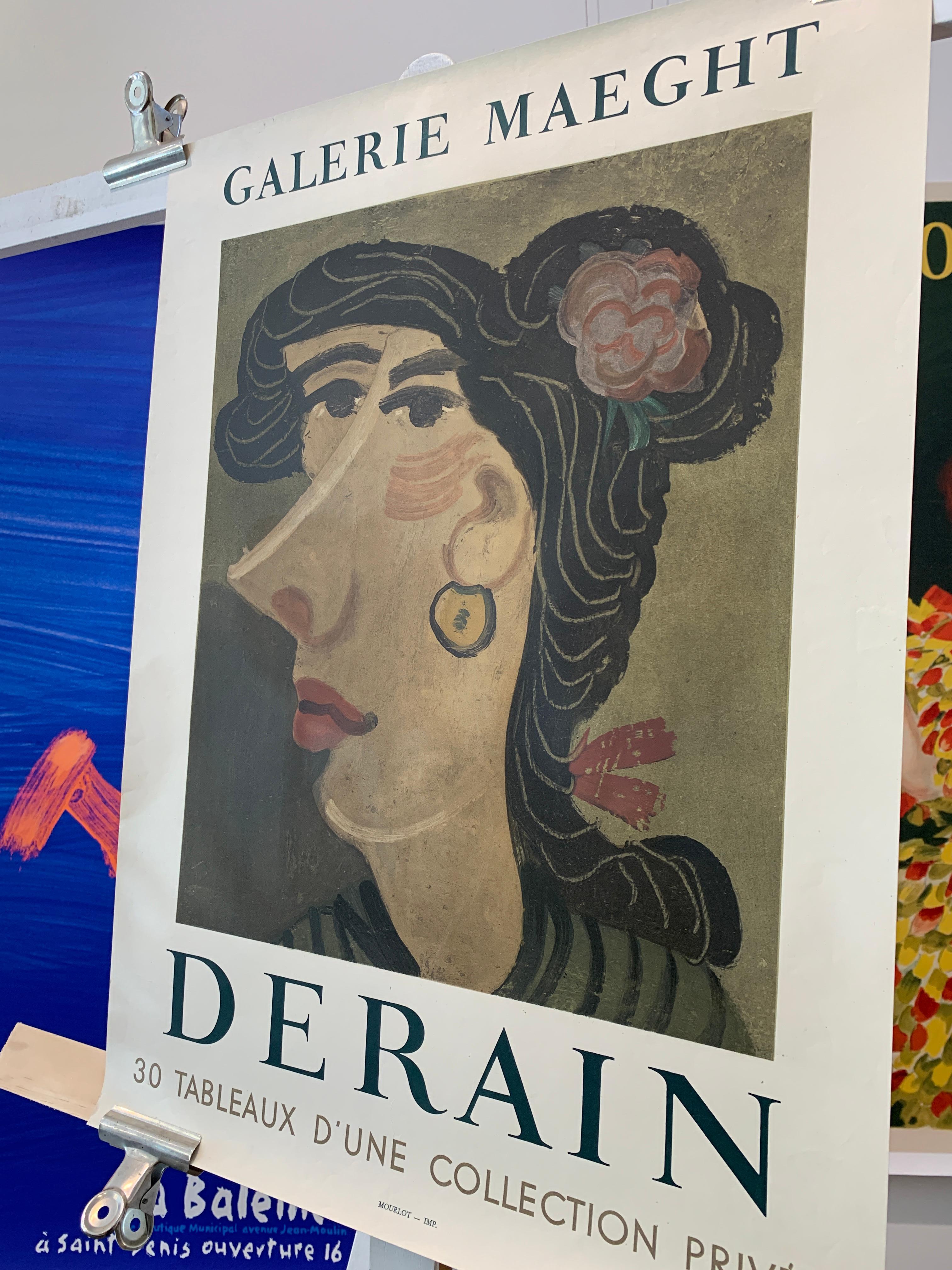 Paper 'Derain' Gaierie Maeght Original Vintage Poster  For Sale