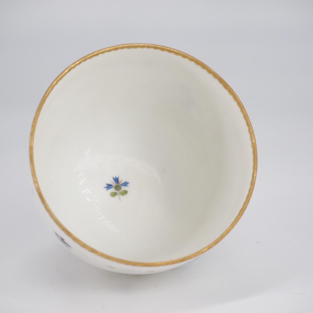 Porcelain Derby Beaker & Saucer, Cornflower Pattern #100, c. 1790 For Sale