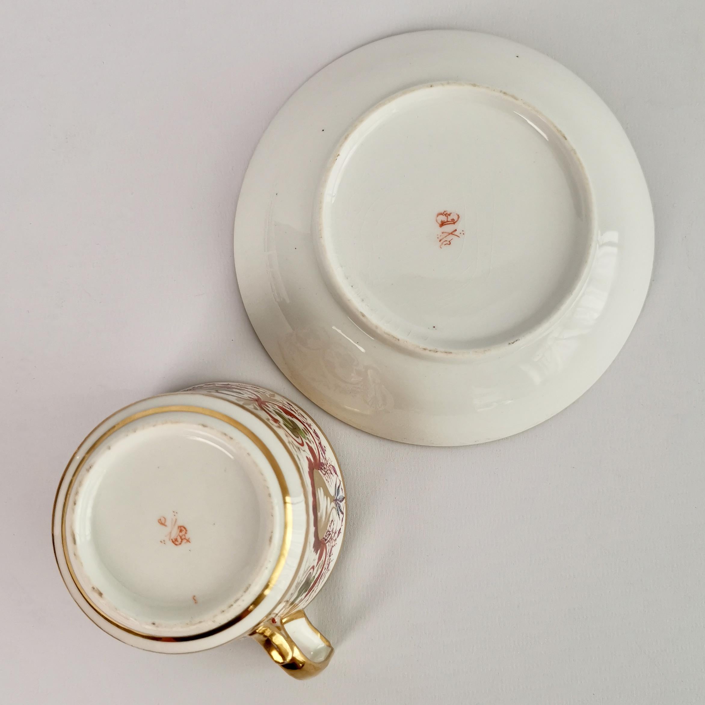 Derby Breakfast Porcelain Coffee Cup, Regency Pattern, ca 1800 8