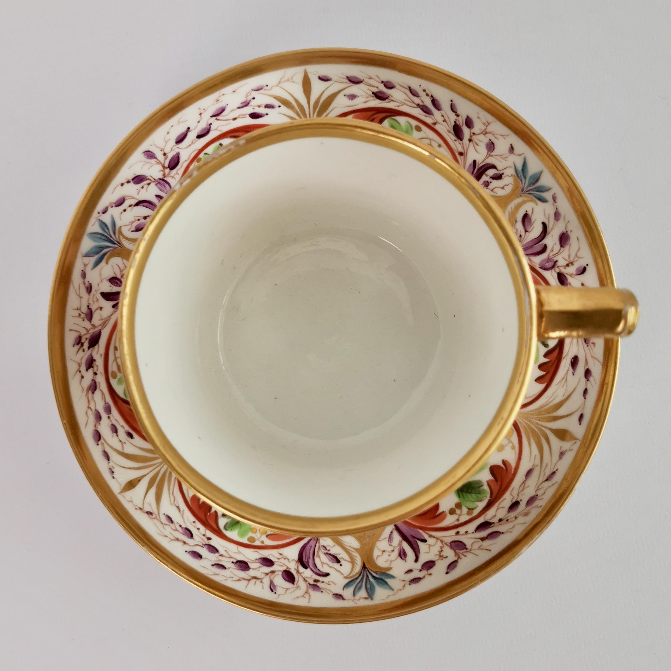 Early 19th Century Derby Breakfast Porcelain Coffee Cup, Regency Pattern, ca 1800