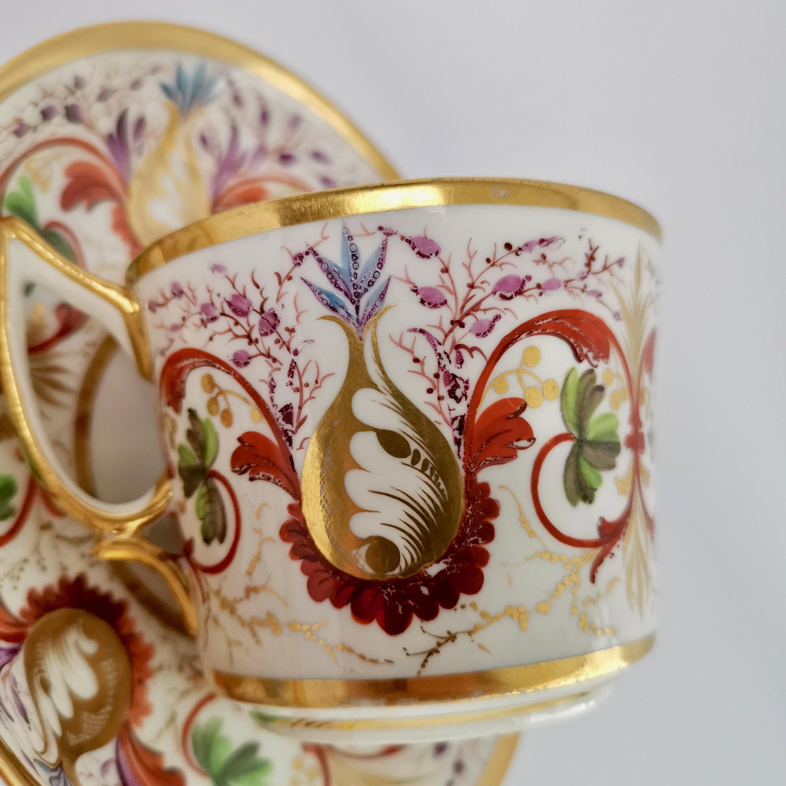 Derby Breakfast Porcelain Coffee Cup, Regency Pattern, ca 1800 3