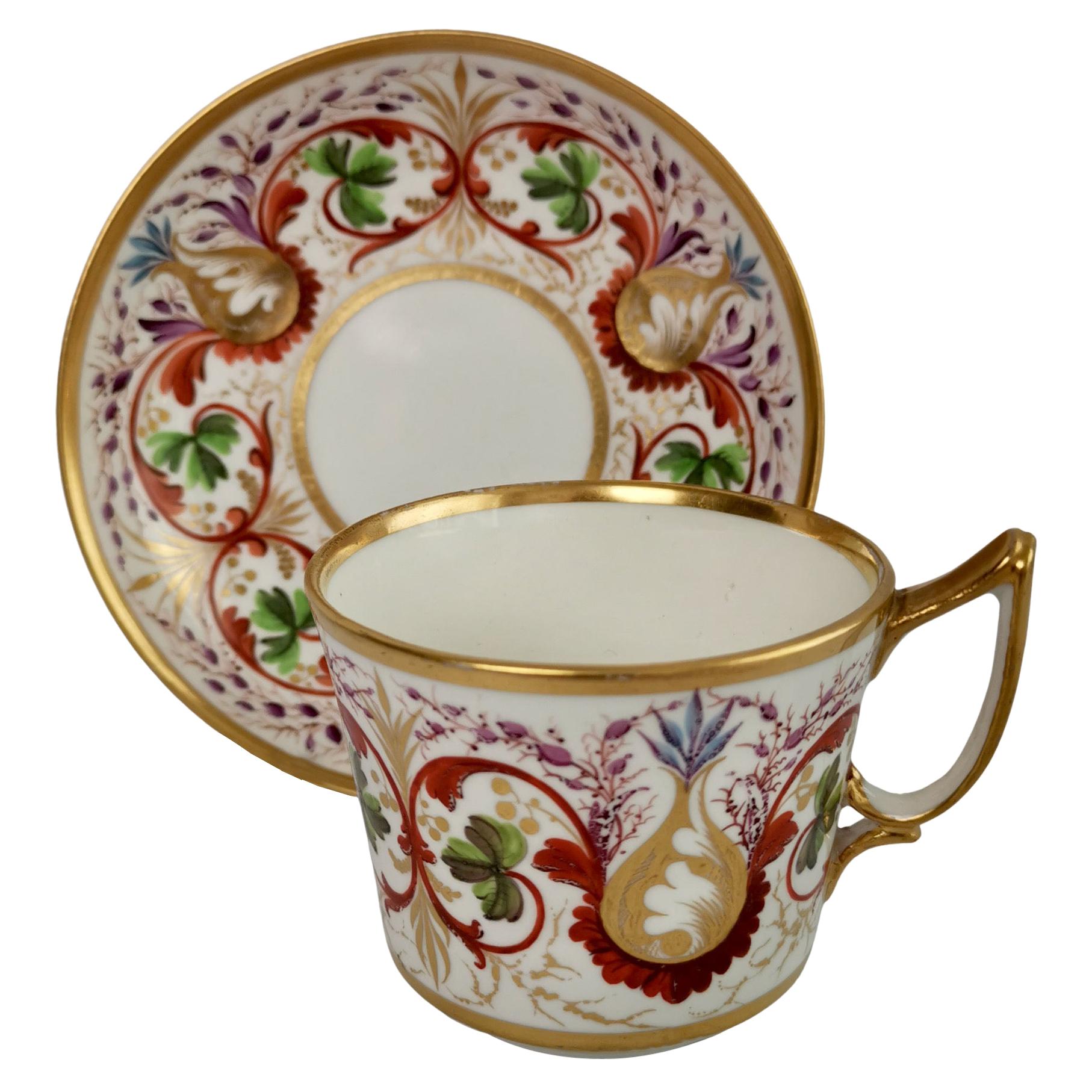 Derby Breakfast Porcelain Coffee Cup, Regency Pattern, ca 1800