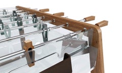 Futbolín Derby de cuero beige y cristal transparente marrón by Impatia