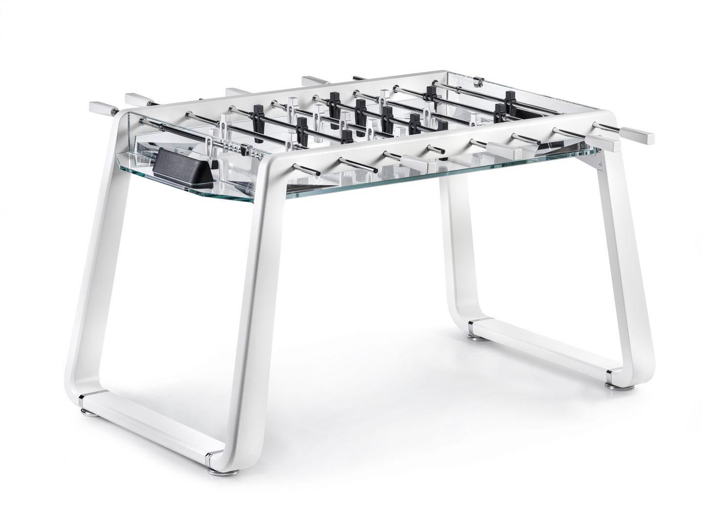 Italian Derby Canvas White Foosball Table by Impatia For Sale