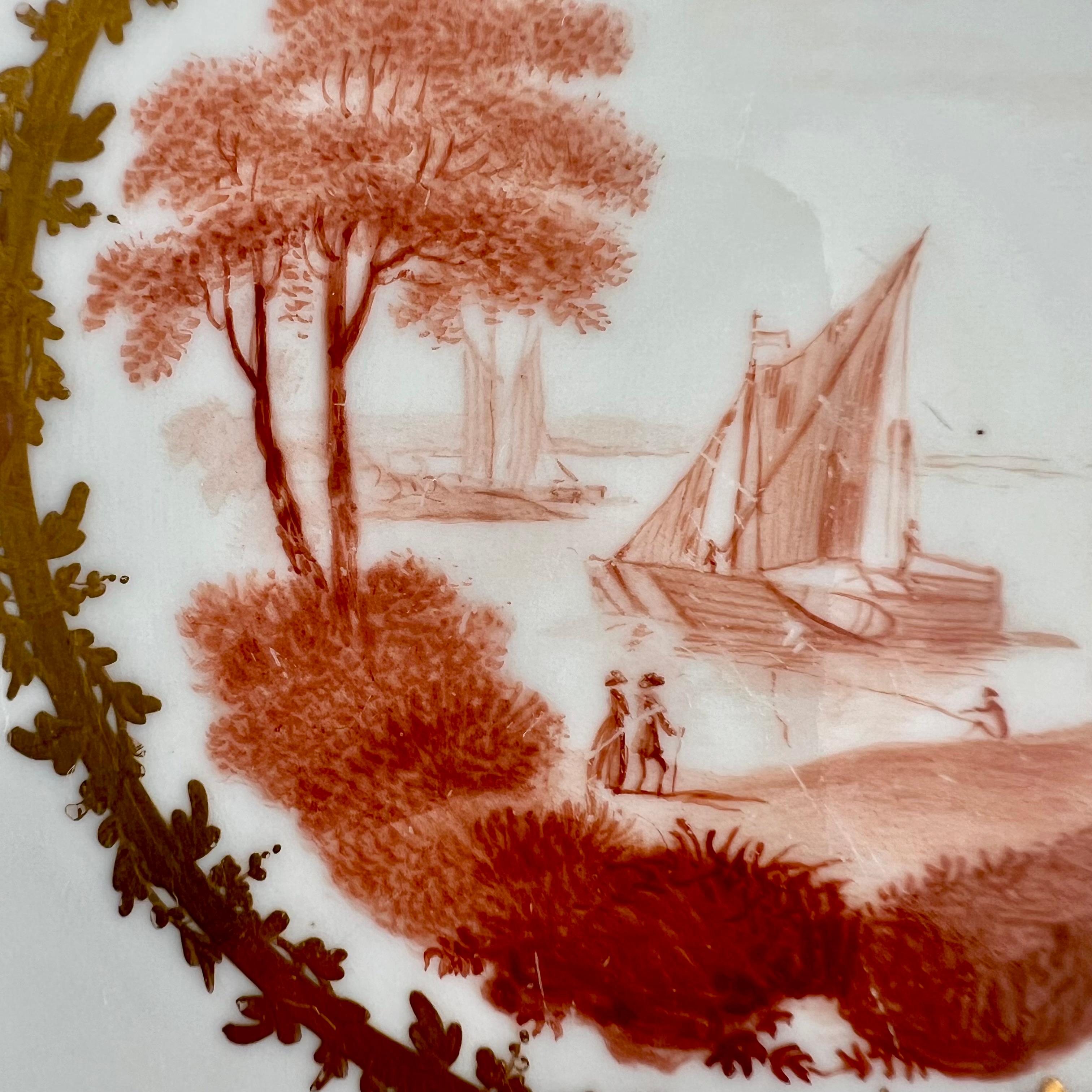Taza de café Derby, paisajes monocromos en sepia Zachariah Boreman, ca 1785 Porcelana en venta
