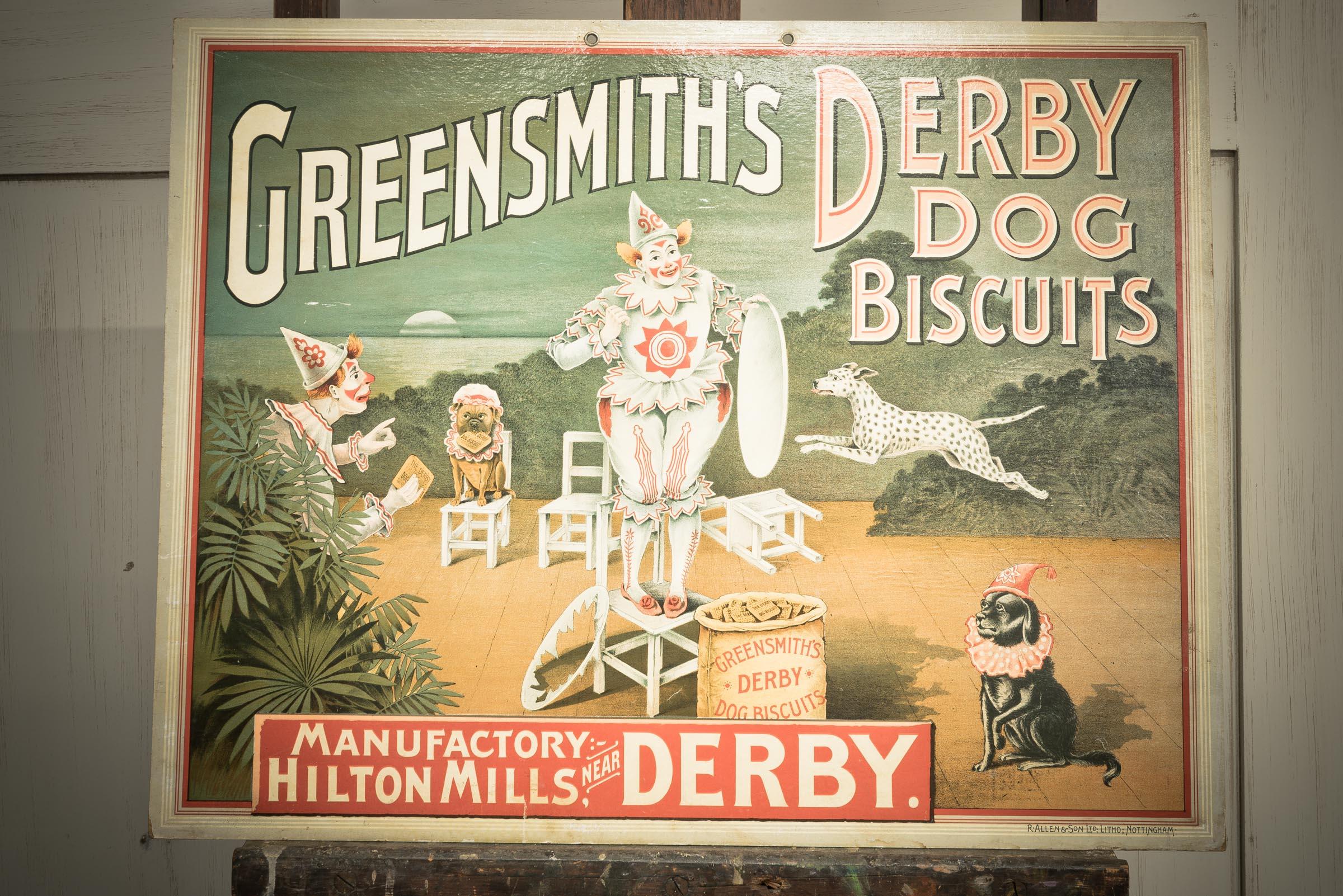 A Victorian  advertising plaque representing Greensmith's Derby Dog biscuits. In Good Condition In Alton, GB