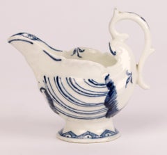 Derby Dolphin & Shell Molded Porcelain Butter Boat Circa 1770